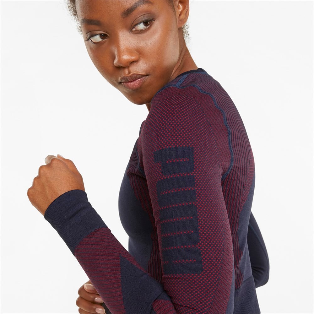 Puma Train Seamless Fitted Long Sleeve Kadın Lacivert T-Shirt - 52102966