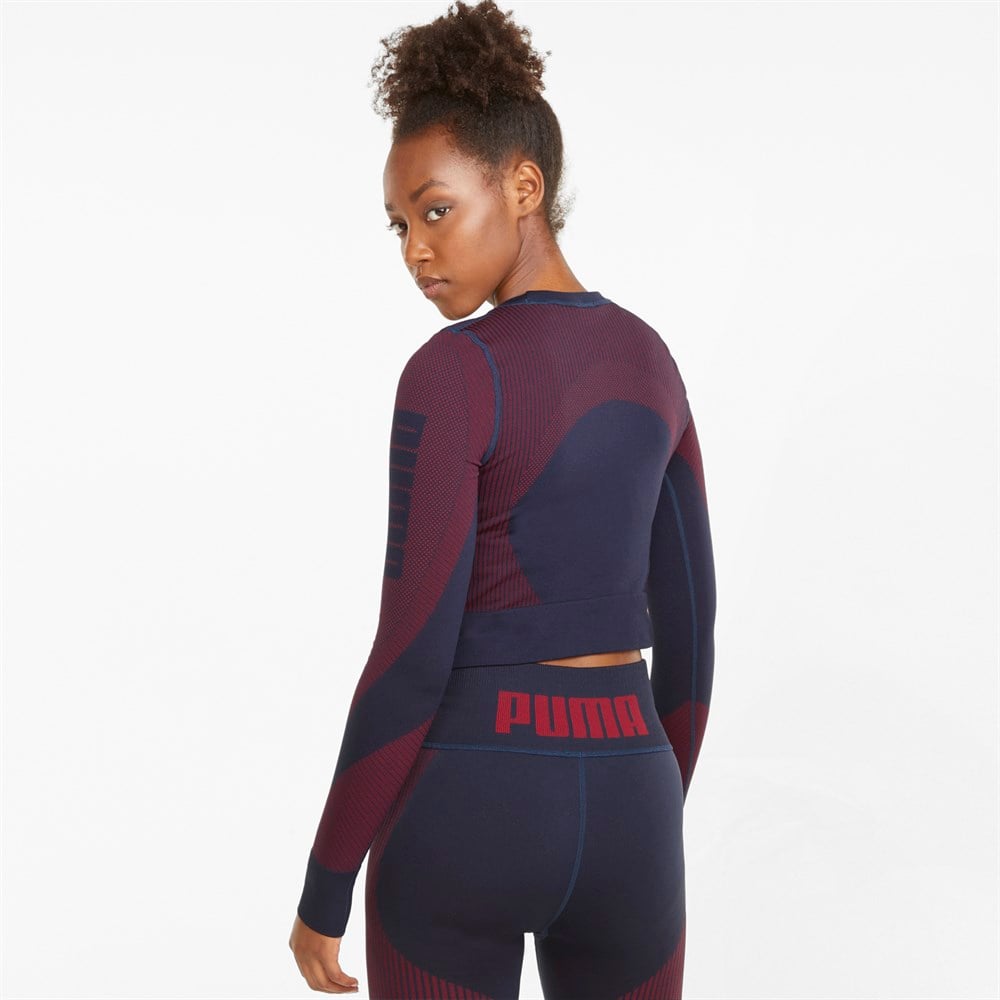 Puma Train Seamless Fitted Long Sleeve Kadın Lacivert T-Shirt - 52102966
