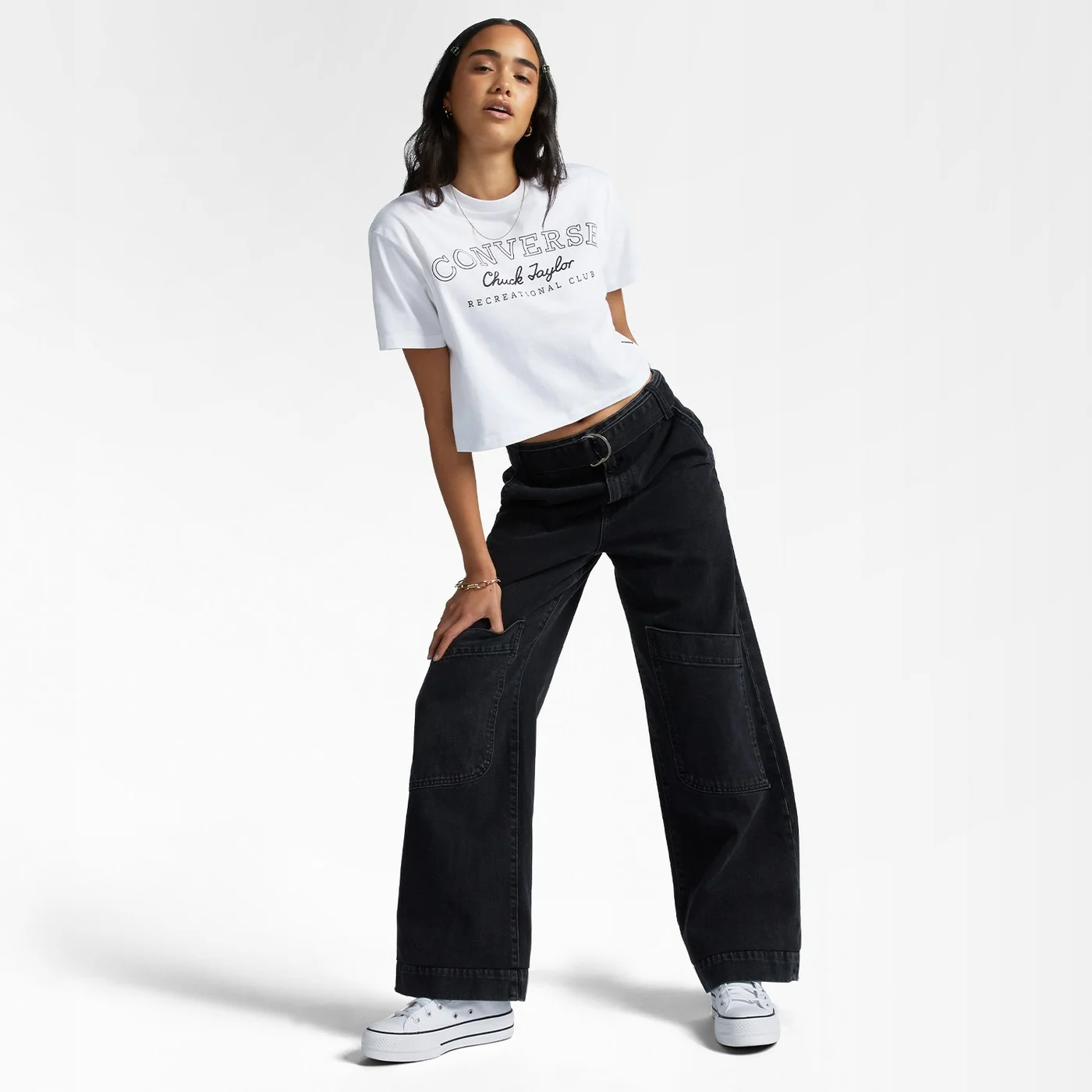 Retro Chuck Taylor Cropped Kadin T-Shirt