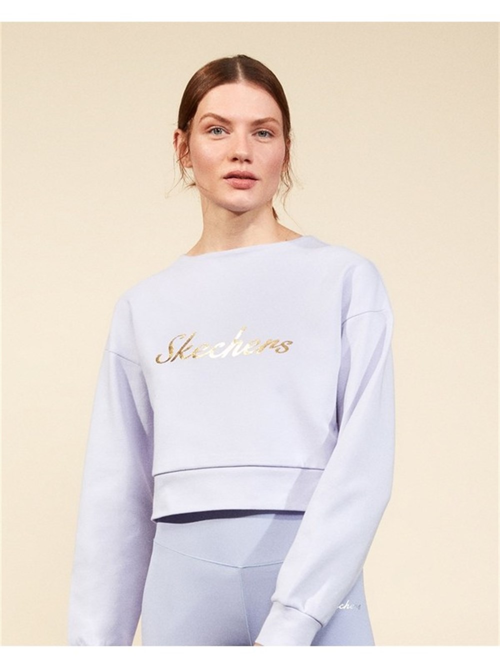 Skechers 2Xı-Lock W Crew Neck Sweatshirt Kadın Mor Sweatshirt - S211302-496