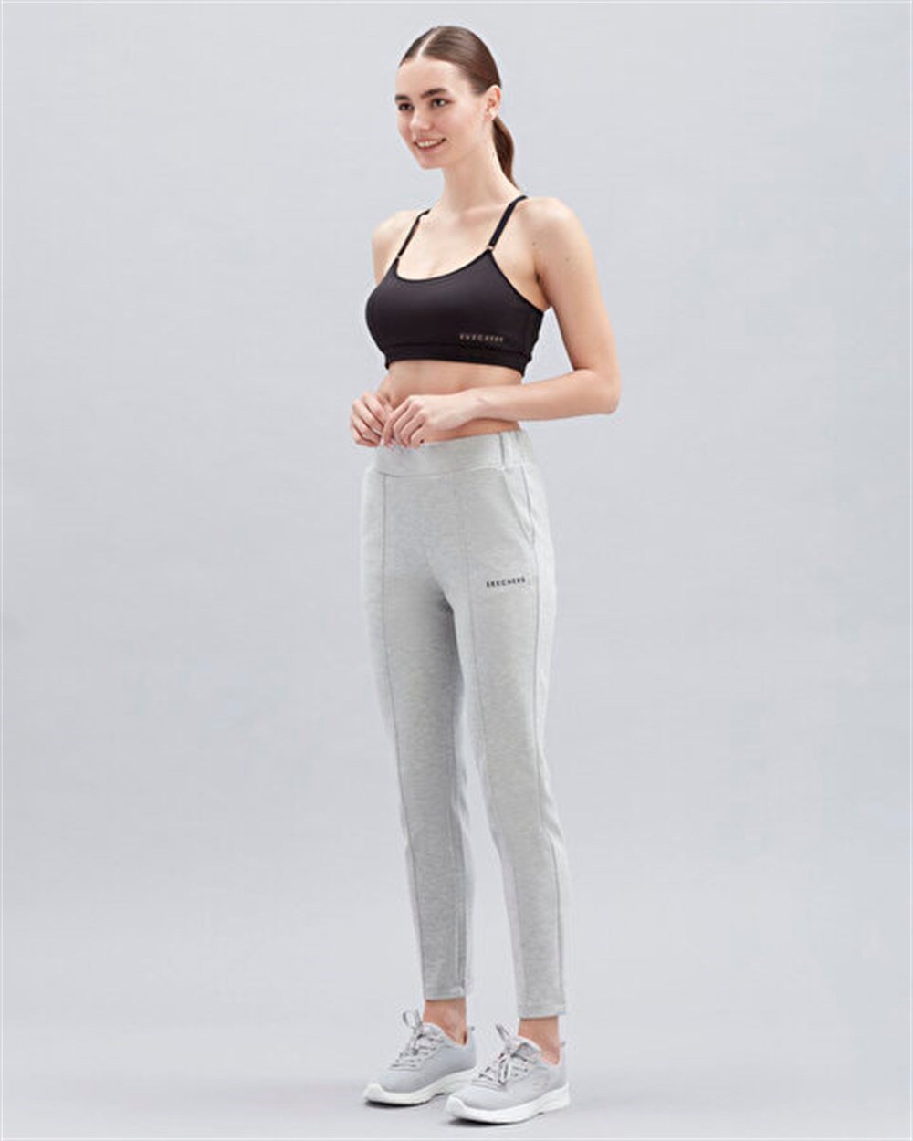 Skechers 2XI-Lock W Slim Sweatpant Kadın Gri Günlük Eşofman Altı - S221492-036