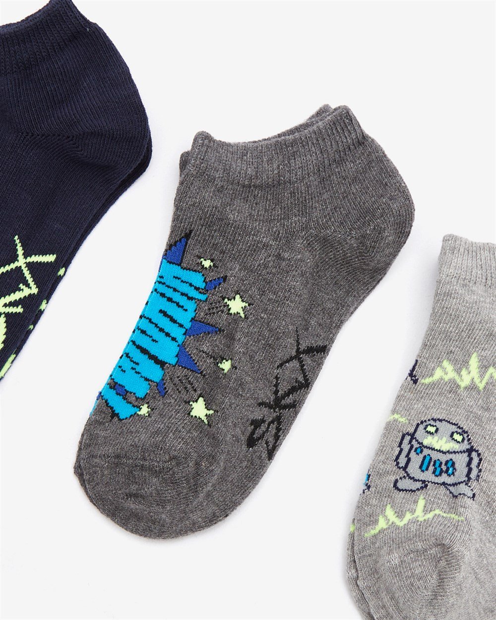 Skechers 3 Pack Low Cut Space Socks Erkek Çocuk Karışık Renkli Çorap - S212296-900