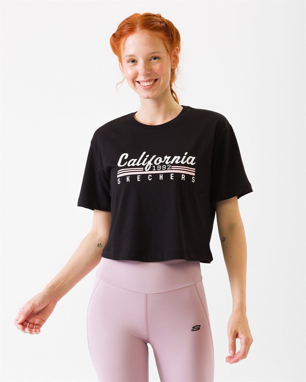 Skechers Graphic Tee S W California Cropped Kadın Üst & T-shirt - S201117-001