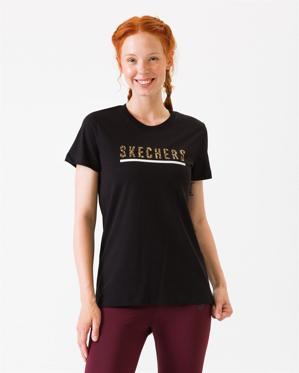 Skechers Graphic Tee S W Skx Leo Print Kadın Üst & T-shirt - S201087-001