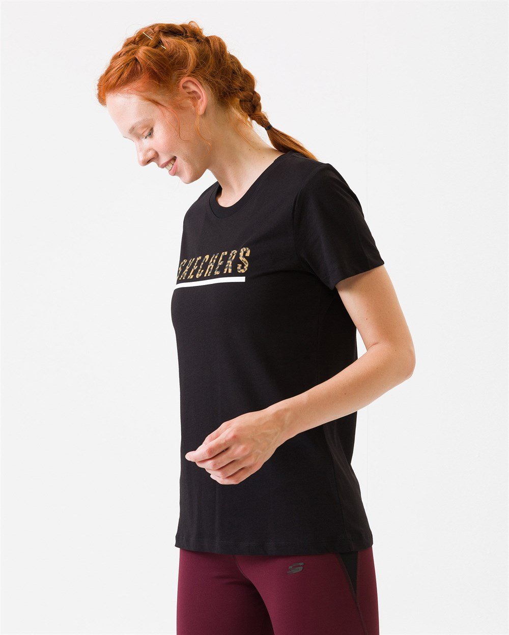 Skechers Graphic Tee S W Skx Leo Print Kadın Üst & T-shirt - S201087-001