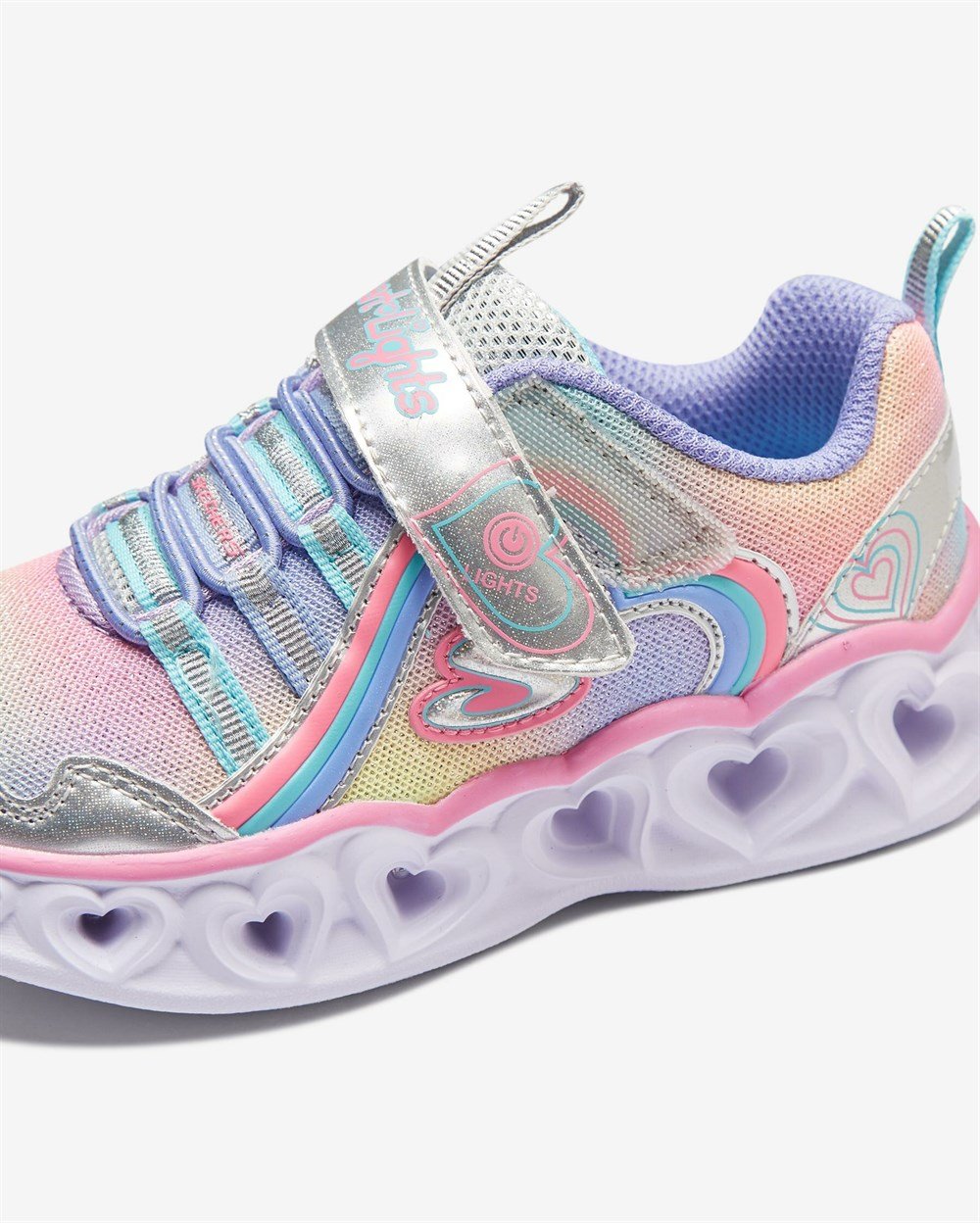 Skechers Heart Lights - Rainbow Lux Kız Çocuk Gümüş Günlük Ayakkabı - 302308L SMLT