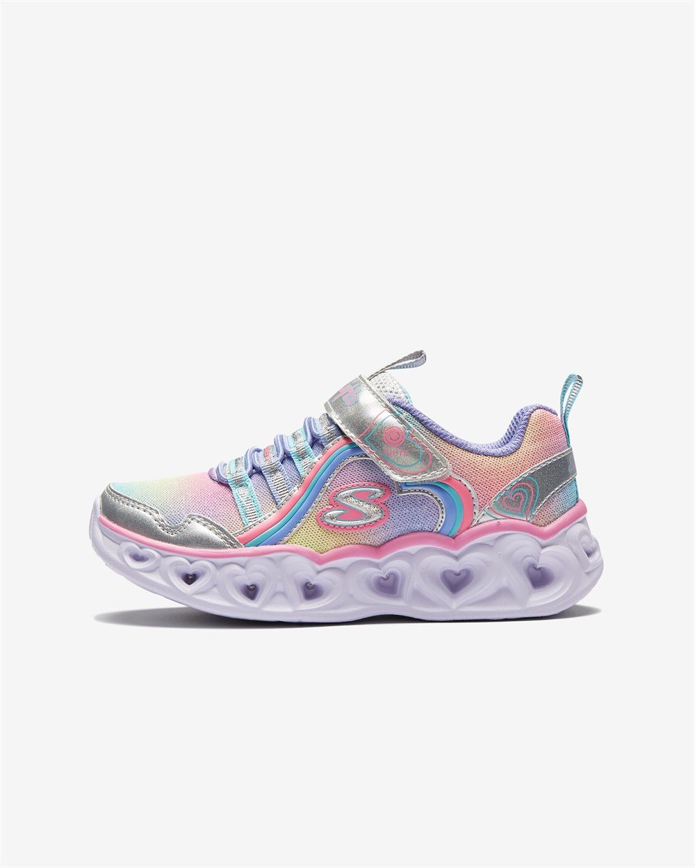 Skechers Heart Lights - Rainbow Lux Kız Çocuk Gümüş Günlük Ayakkabı - 302308L SMLT