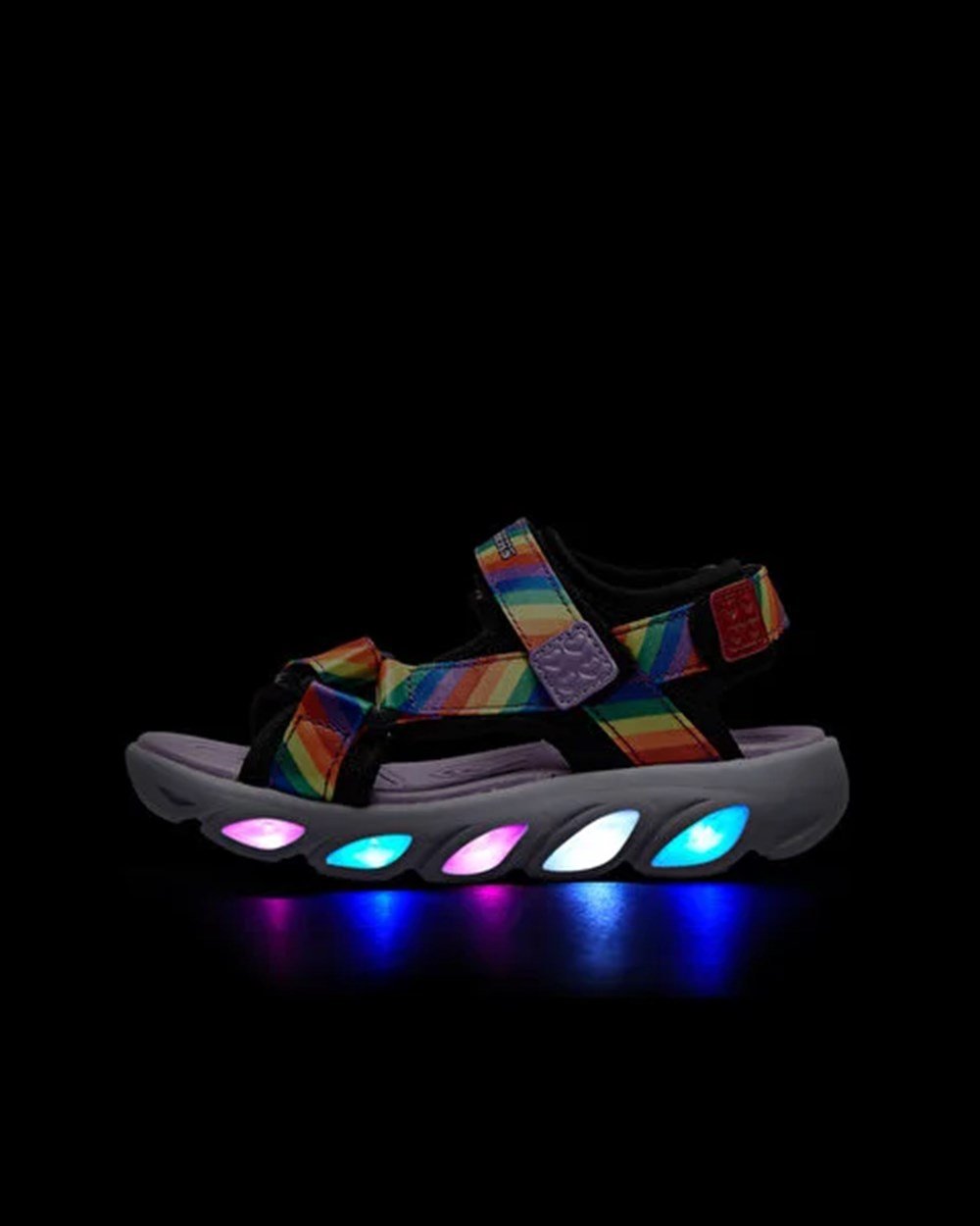Skechers Hypno-Splash-Rainbow Lights Çocuk Siyah Günlük Sandalet - 20218N BKMT