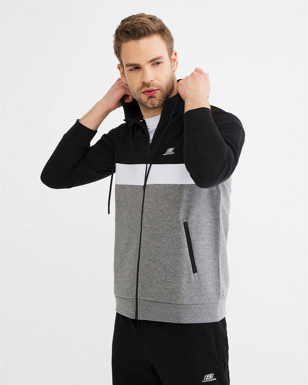 Skechers Lightweight Fleece M Colorblock Fz Jacket Erkek Sweatshirts - S201002-036