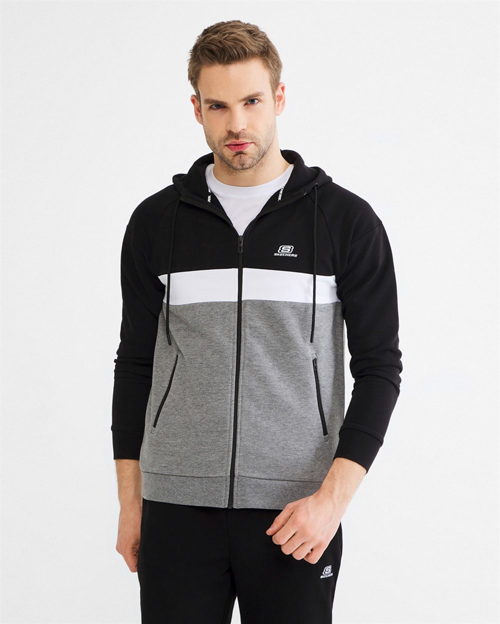 Skechers Lightweight Fleece M Colorblock Fz Jacket Erkek Sweatshirts - S201002-036