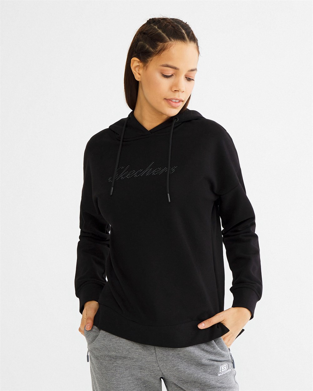 Skechers Lightweight Fleece W Low Sleeve Hoodie Kadın Sweatshirts - S201035-001