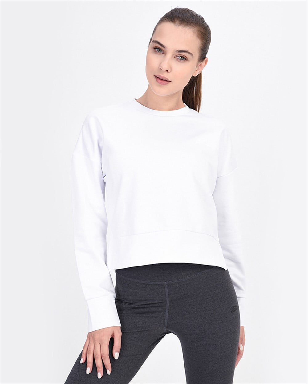 Skechers Lightweight Fleece W Low Sleeve Crew Neck  Kadın Sweatshirts - S201033-100