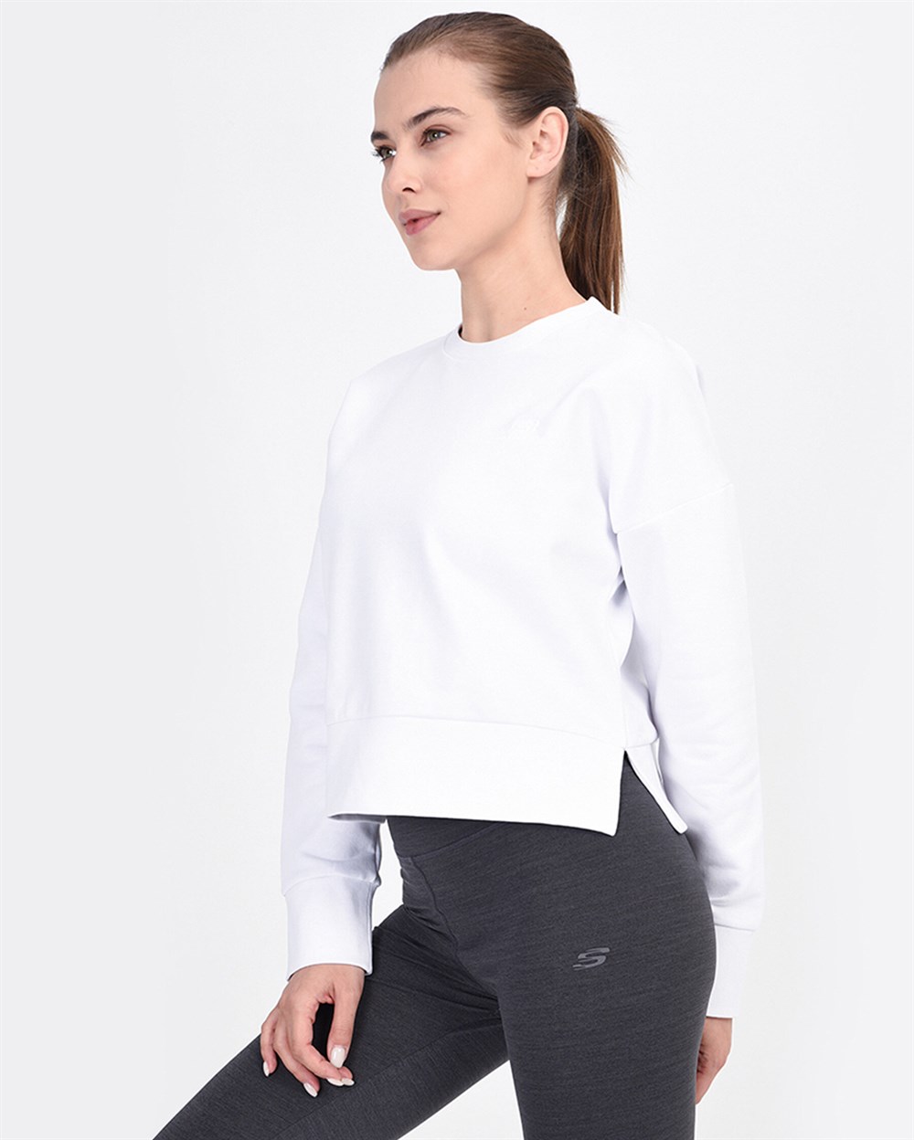 Skechers Lightweight Fleece W Low Sleeve Crew Neck  Kadın Sweatshirts - S201033-100