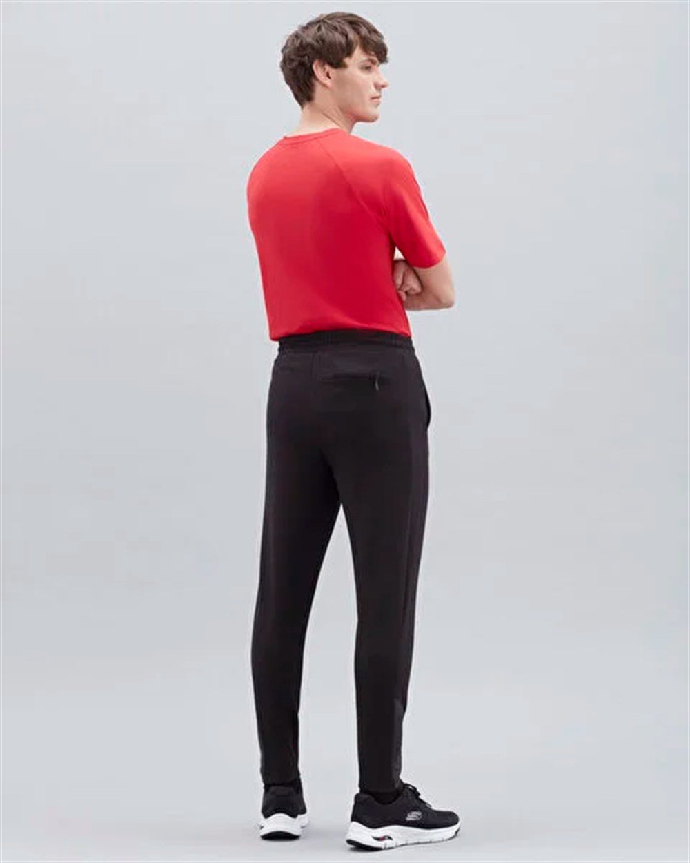 Skechers M 2XI-Lock Woven Detailed Slim Pant Erkek Siyah Günlük Eşofman Altı - S221076-001