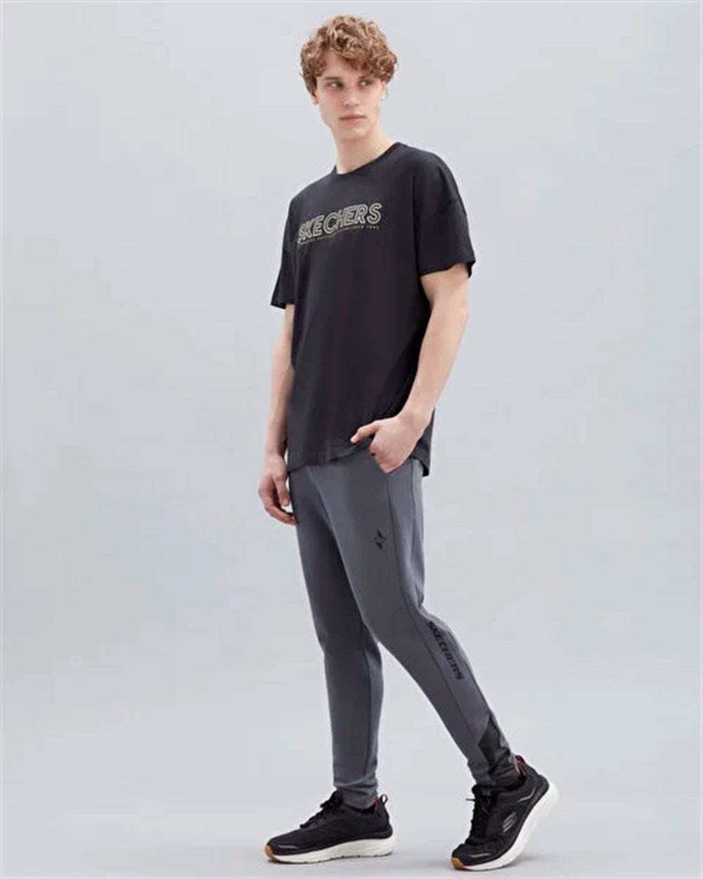 Skechers M 2XI-Lock Woven Detailed Slim Pant Erkek Gri Günlük Eşofman Altı - S221076-003