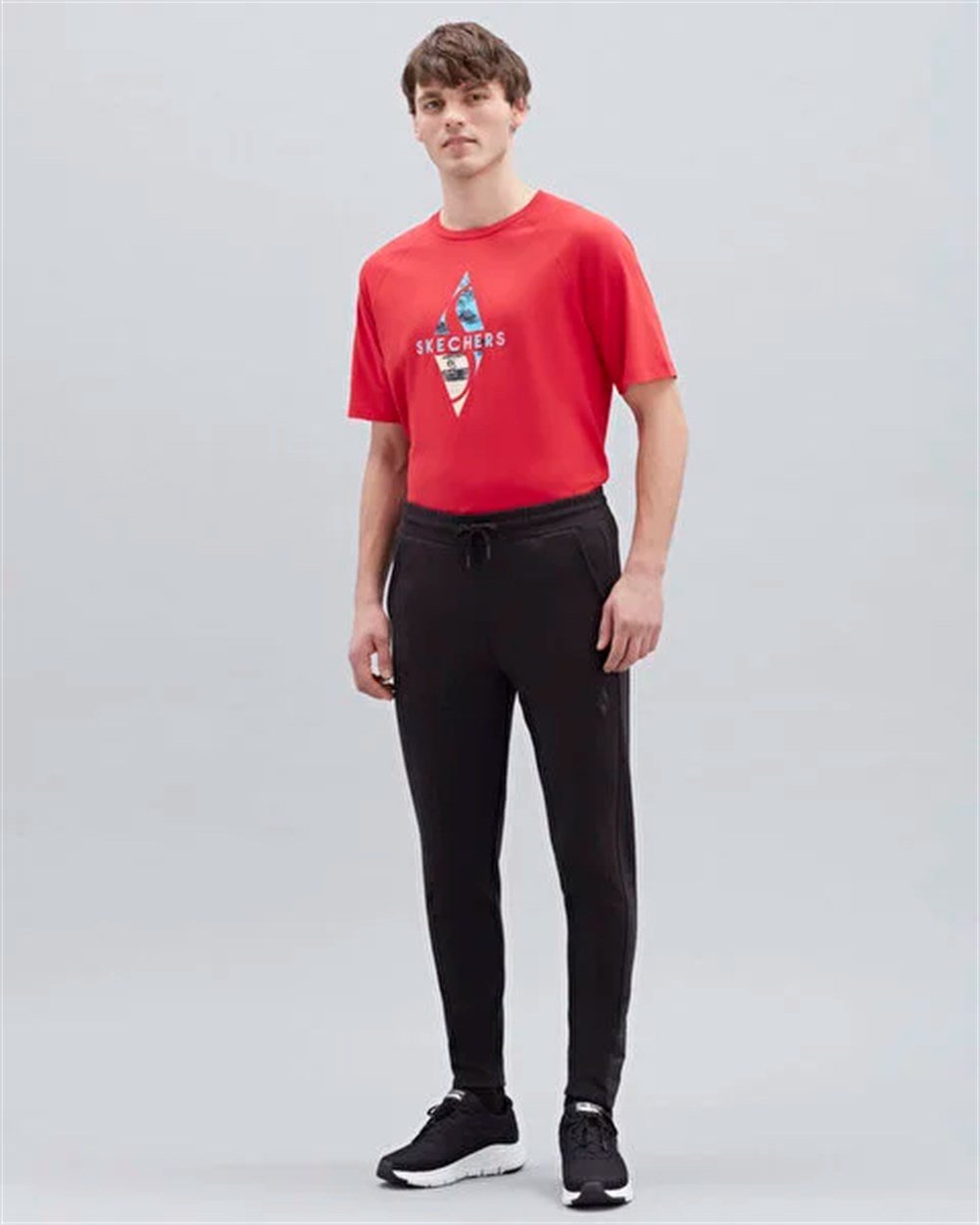 Skechers M 2XI-Lock Woven Detailed Slim Pant Erkek Siyah Günlük Eşofman Altı - S221076-001