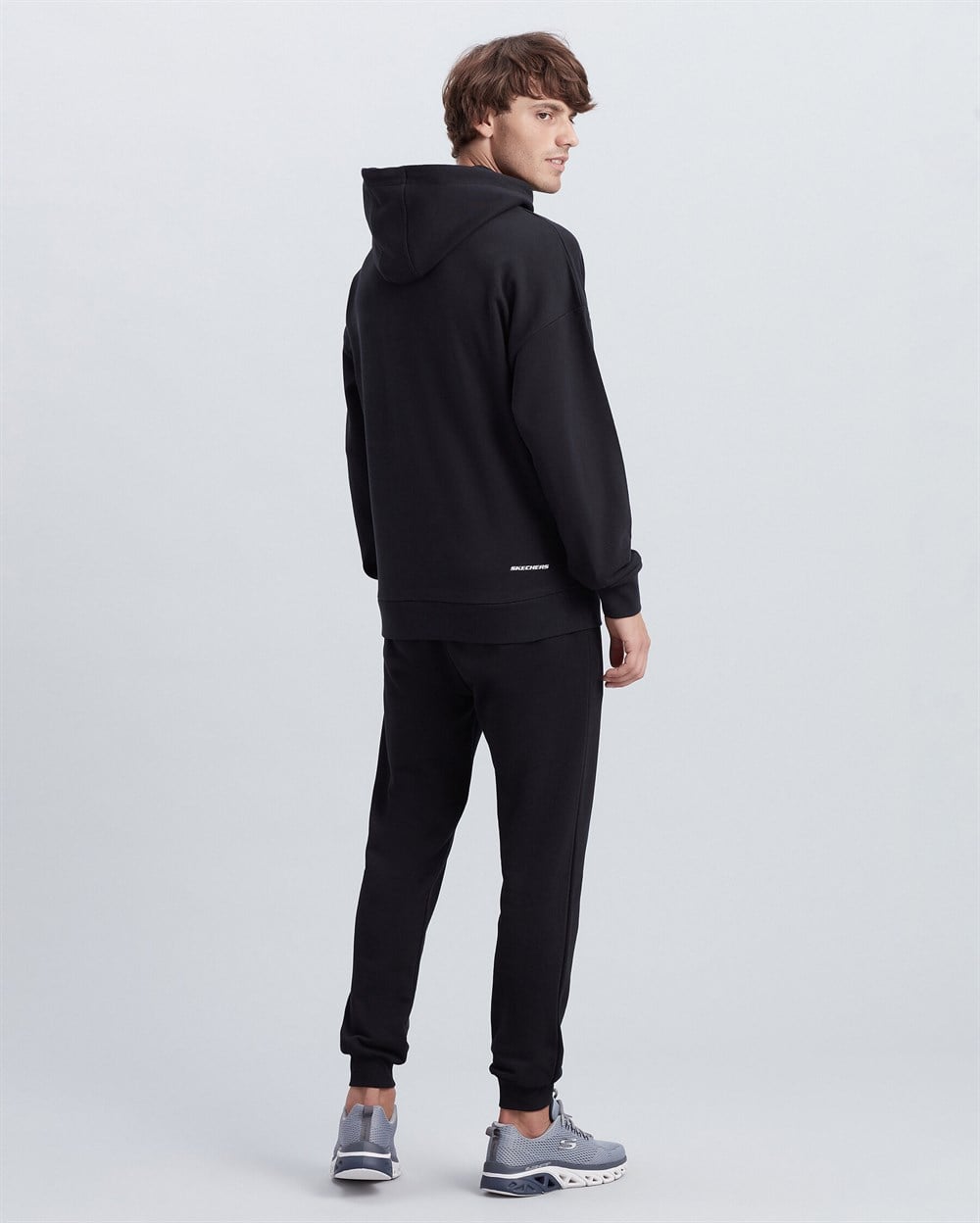 Skechers M Chest Logo Hoodie Erkek Siyah Sweatshirt - S212937-001