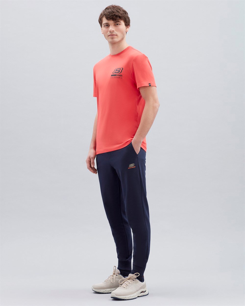 Skechers M Chest Logo T-Shirt Erkek Kırmızı Günlük T-shirt - S212938-600