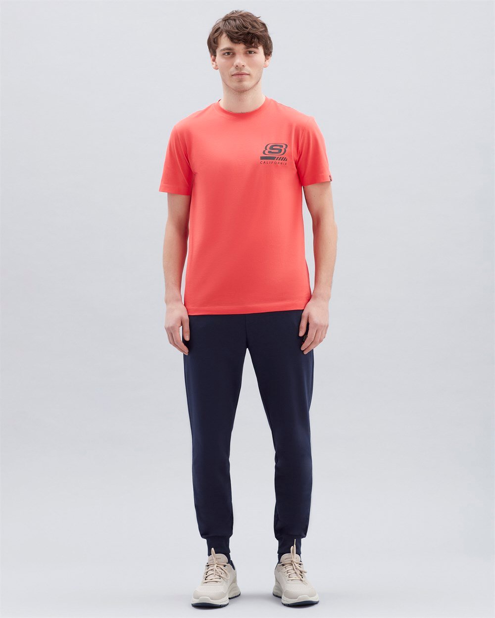 Skechers M Chest Logo T-Shirt Erkek Kırmızı Günlük T-shirt - S212938-600
