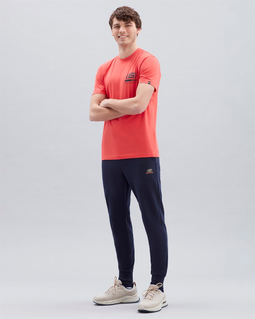 Skechers M Chest Logo T-Shirt Erkek Kırmızı Günlük T-shirt - S212938-600