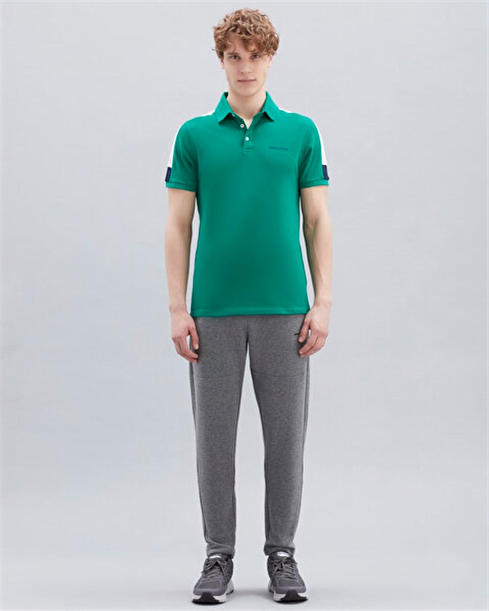 Skechers M Colorblock Polo T-Shirt Erkek Yeşil Günlük T-shirt - S221047-300