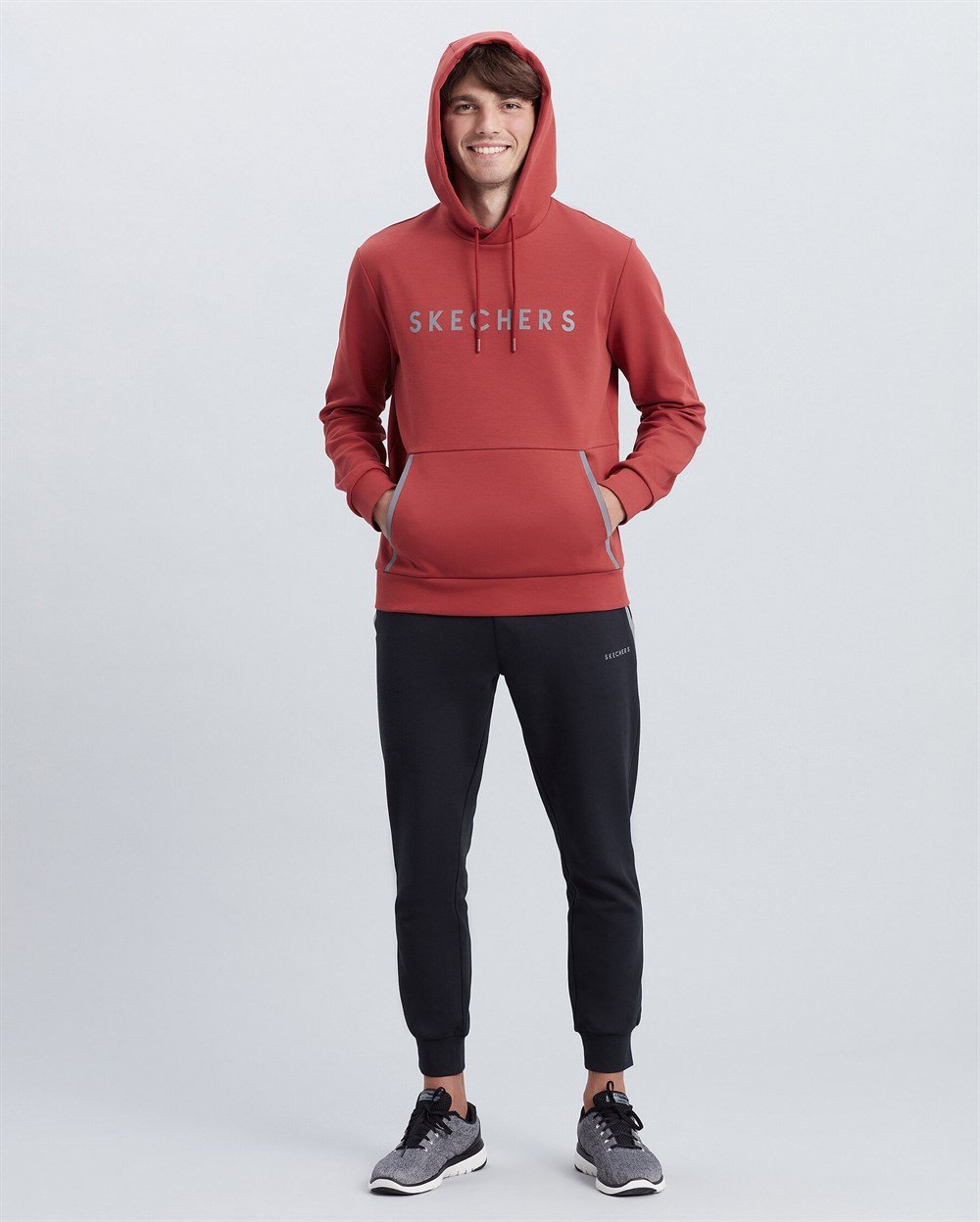 Skechers M Flexi Hoodie Erkek Pembe Sweatshirt - S212254-621
