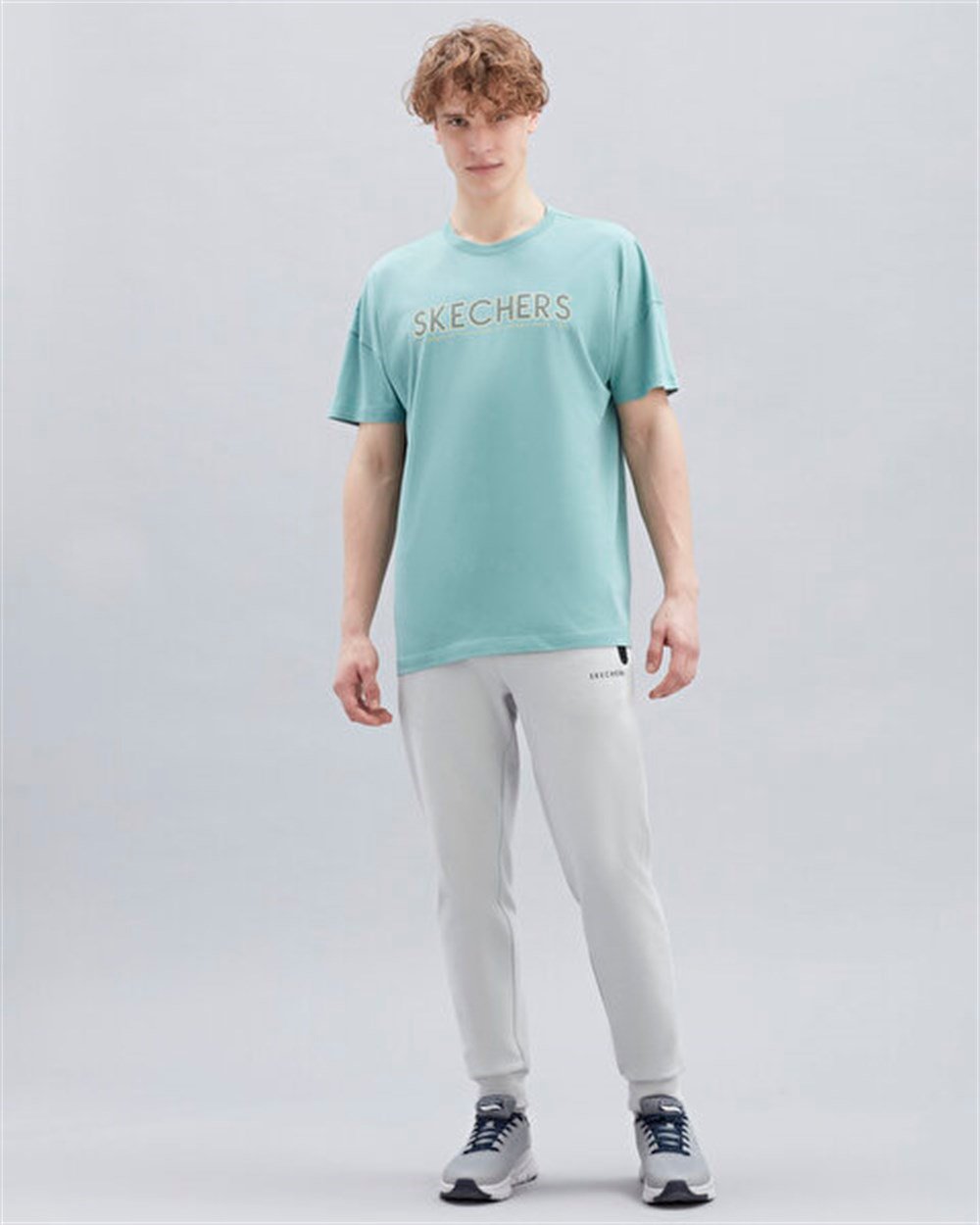 Skechers M Graphic Tee Big Logo T-Shirt Erkek Mavi Günlük T-shirt - S221135-400