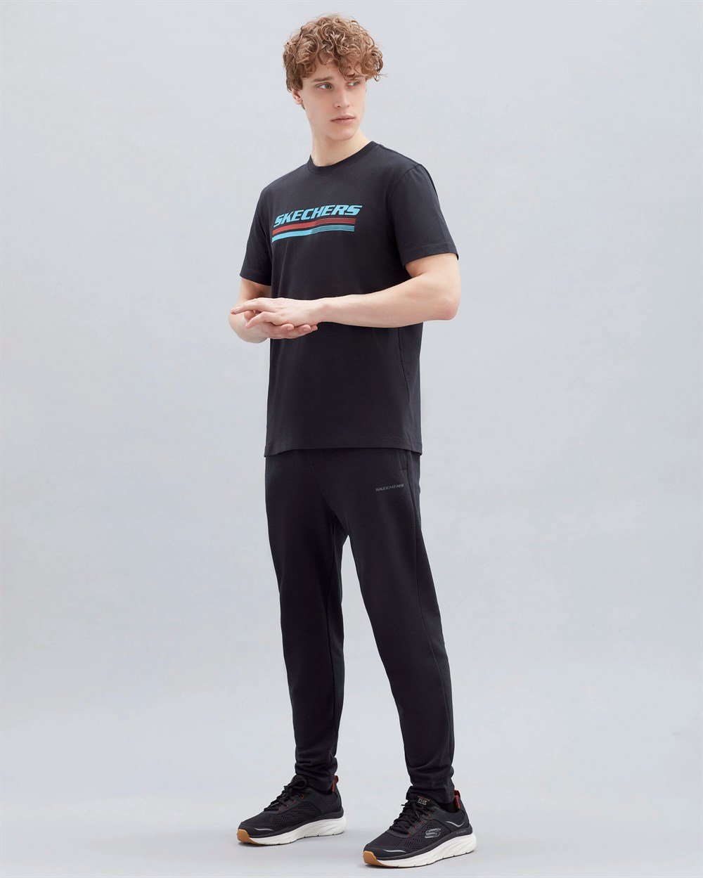 Skechers M Graphic Tee Big Logo T-Shirt Erkek Siyah Günlük T-shirt - S221059-001