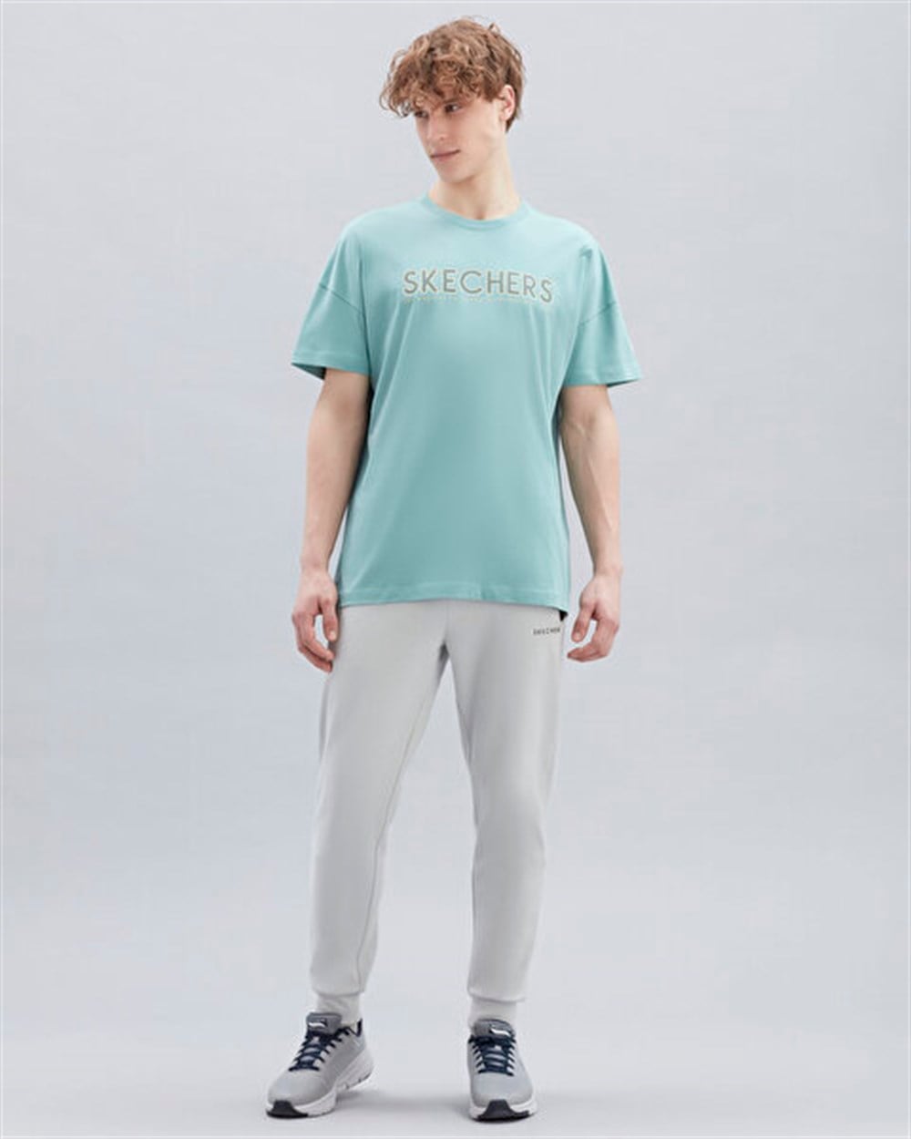 Skechers M Graphic Tee Big Logo T-Shirt Erkek Mavi Günlük T-shirt - S221135-400