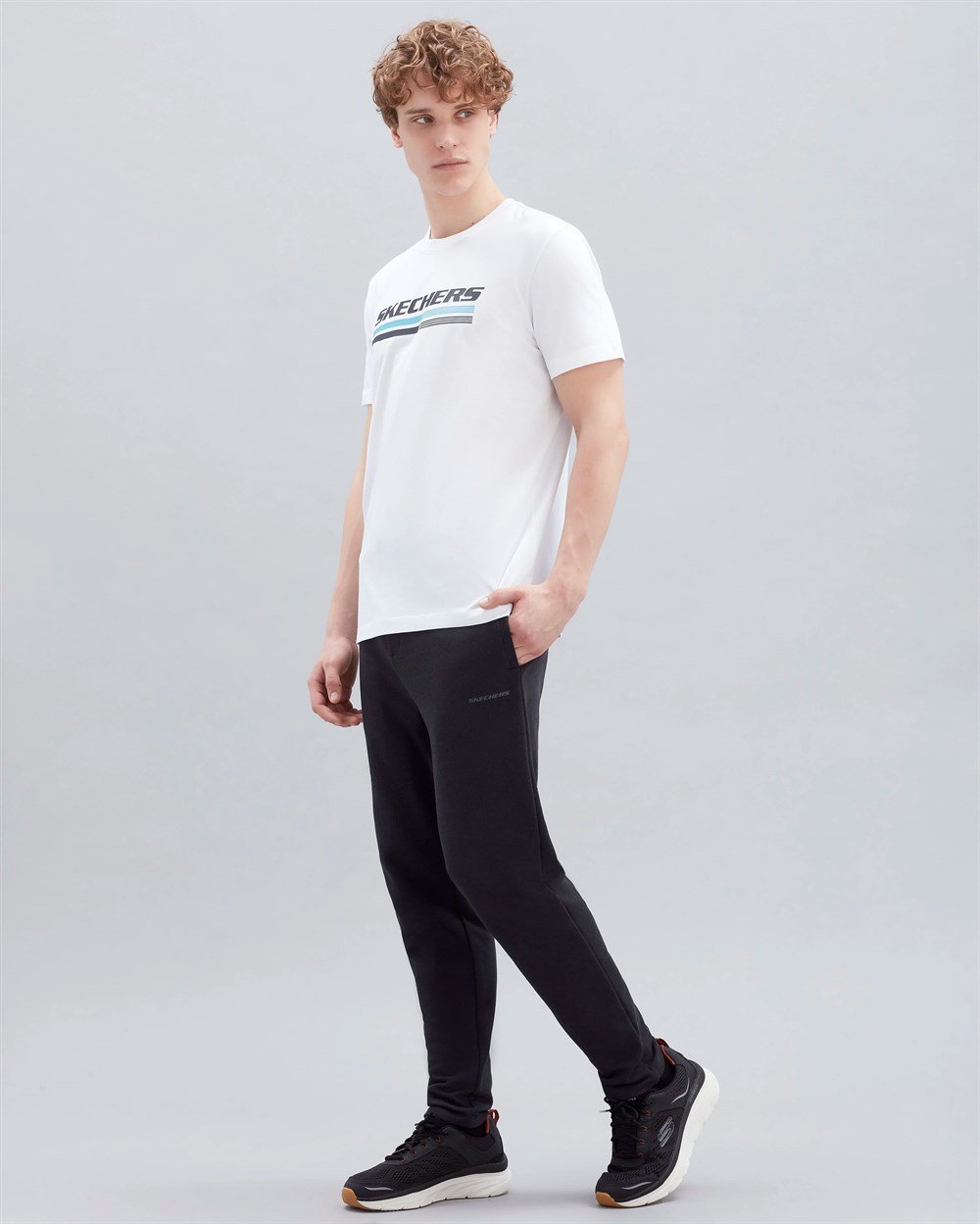 Skechers M Graphic Tee Big Logo T-Shirt Erkek Beyaz Günlük T-shirt - S221059-102