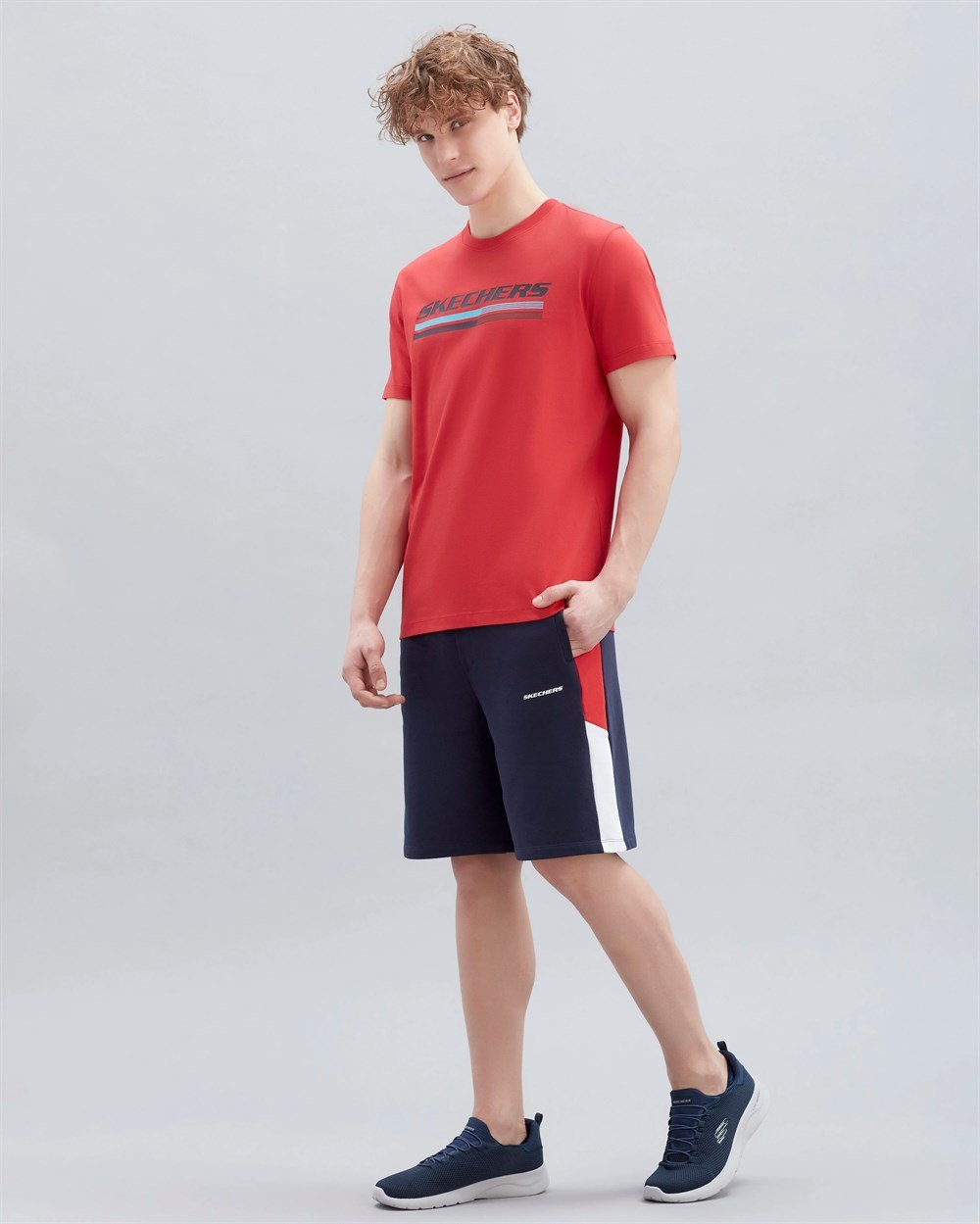 Skechers M Graphic Tee Big Logo T-Shirt Erkek Kırmızı Günlük T-shirt - S221059-600