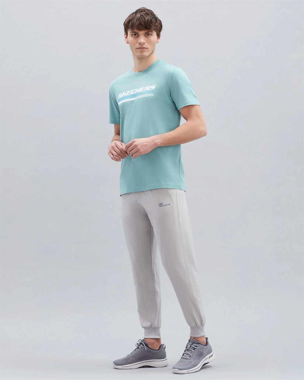 Skechers M Graphic Tee Big Logo T-Shirt Erkek Mavi Günlük T-shirt - S221059-400