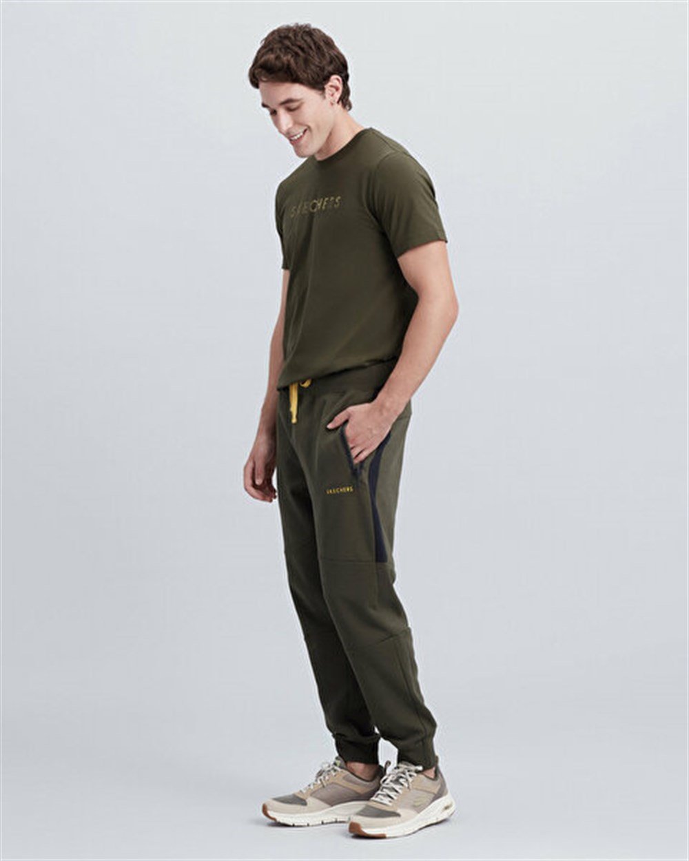 Skechers M Panel Jogger Sweatpant Erkek Haki Eşofman Altı - S212141-801