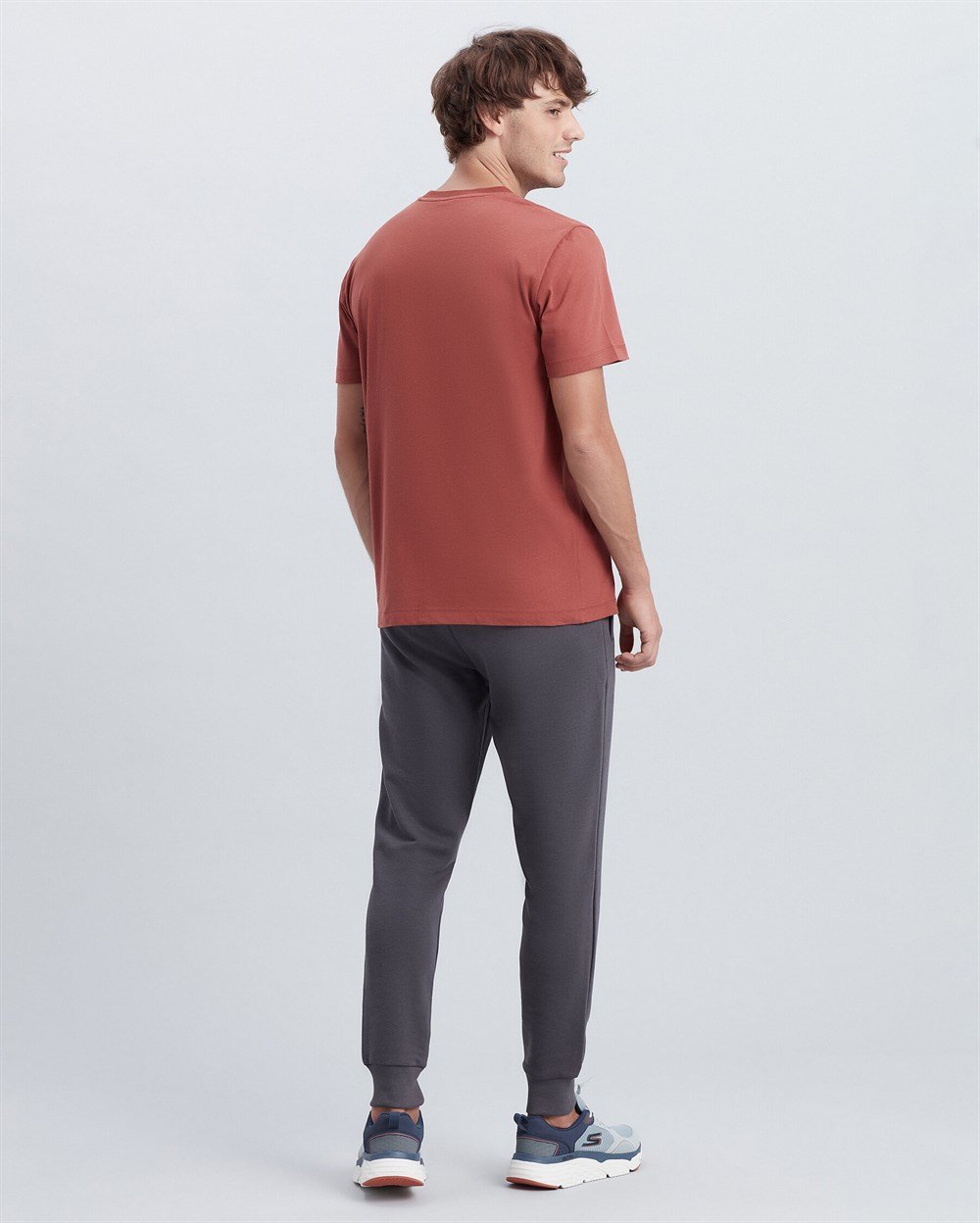 Skechers New Basics M Crew Neck T-Shirt Erkek Pembe T-shirt - S212910-621