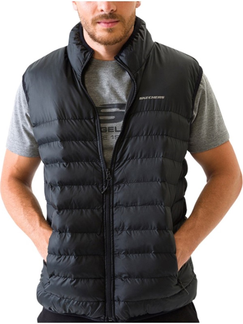 Skechers Outerwear M Basic Lightweight Vest Erkek Yelek Giyim - S202174-003