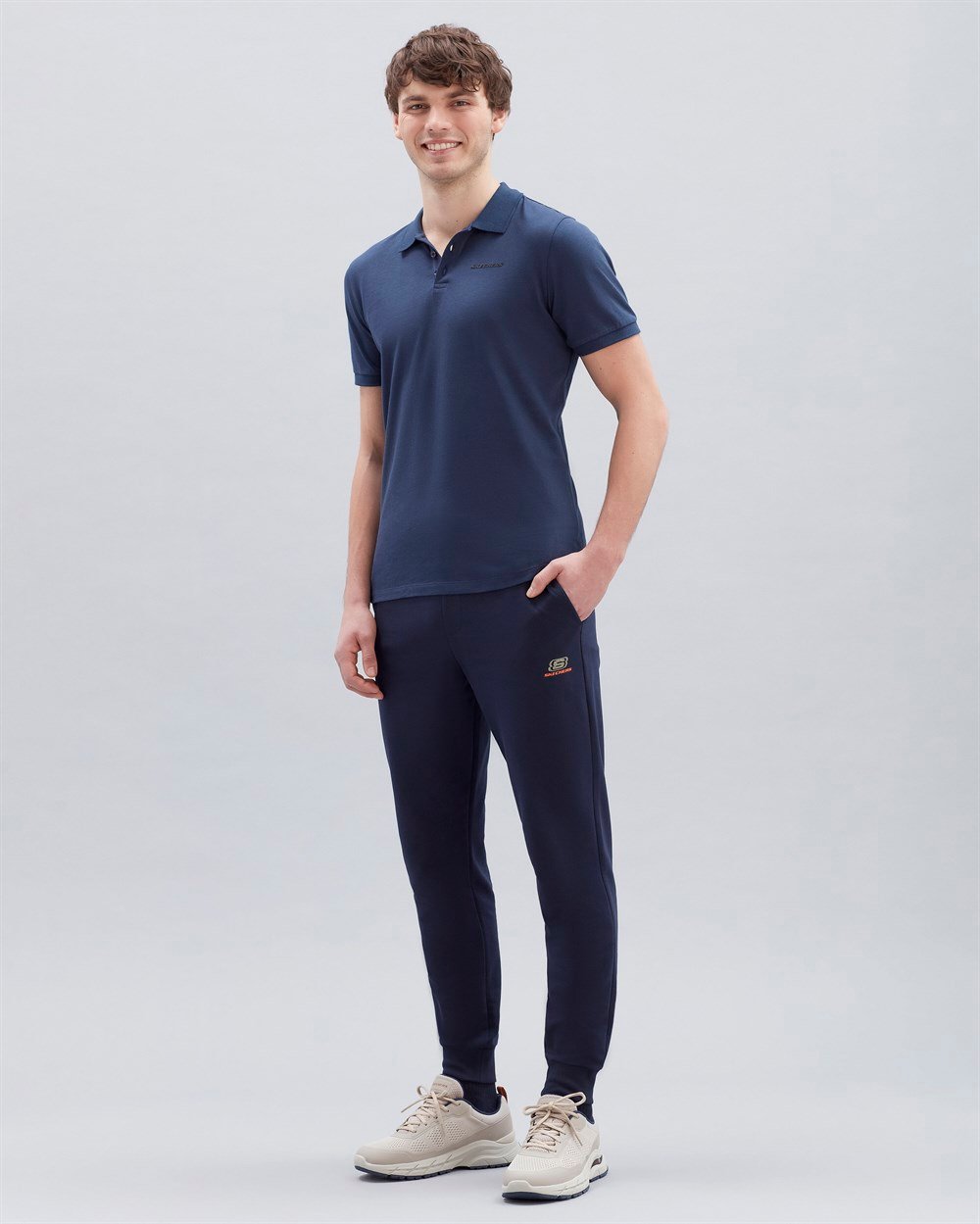 Skechers Polo M Short Sleeve Polo Erkek Lacivert Günlük T-shirt - S211800-410
