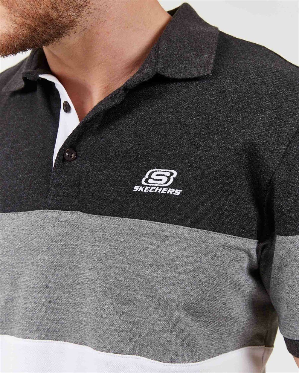 Skechers Polo S M Colorblock Sport Pique Polo T-Shirt Erkek Üst & T-shirt - S201047-001