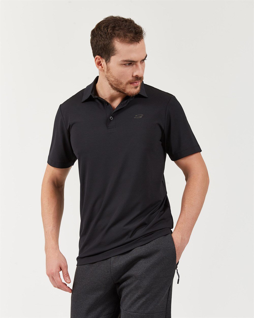 Skechers Polo S M Stretch Polo Erkek Üst & T-shirt - S201243-001