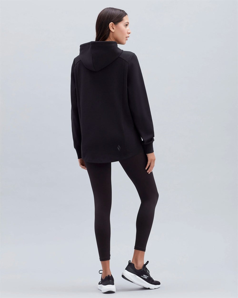 Skechers W 2XI-Lock Full Zip Long Jacket Kadın Siyah Günlük Ceket - S212067-001