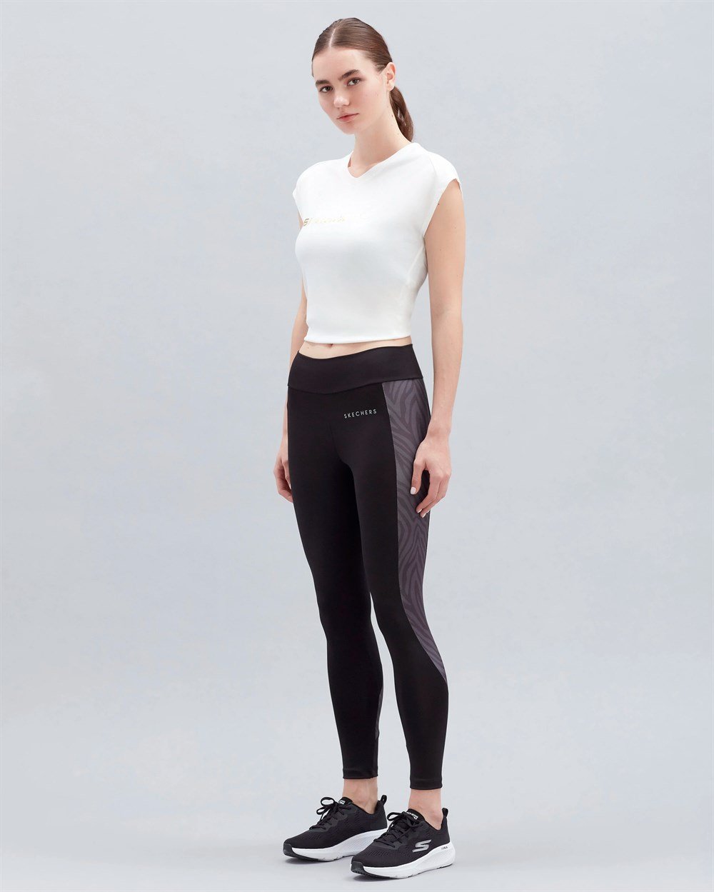 Skechers W Animal Print Legging Kadın Siyah Günlük Tayt - S221148-001