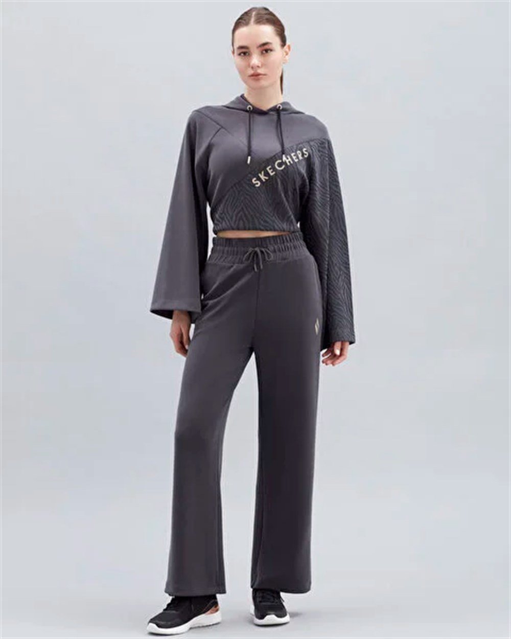 Skechers W Elite Wide Leg Sweatpant Kadın Siyah Günlük Eşofman Altı - S222012-001