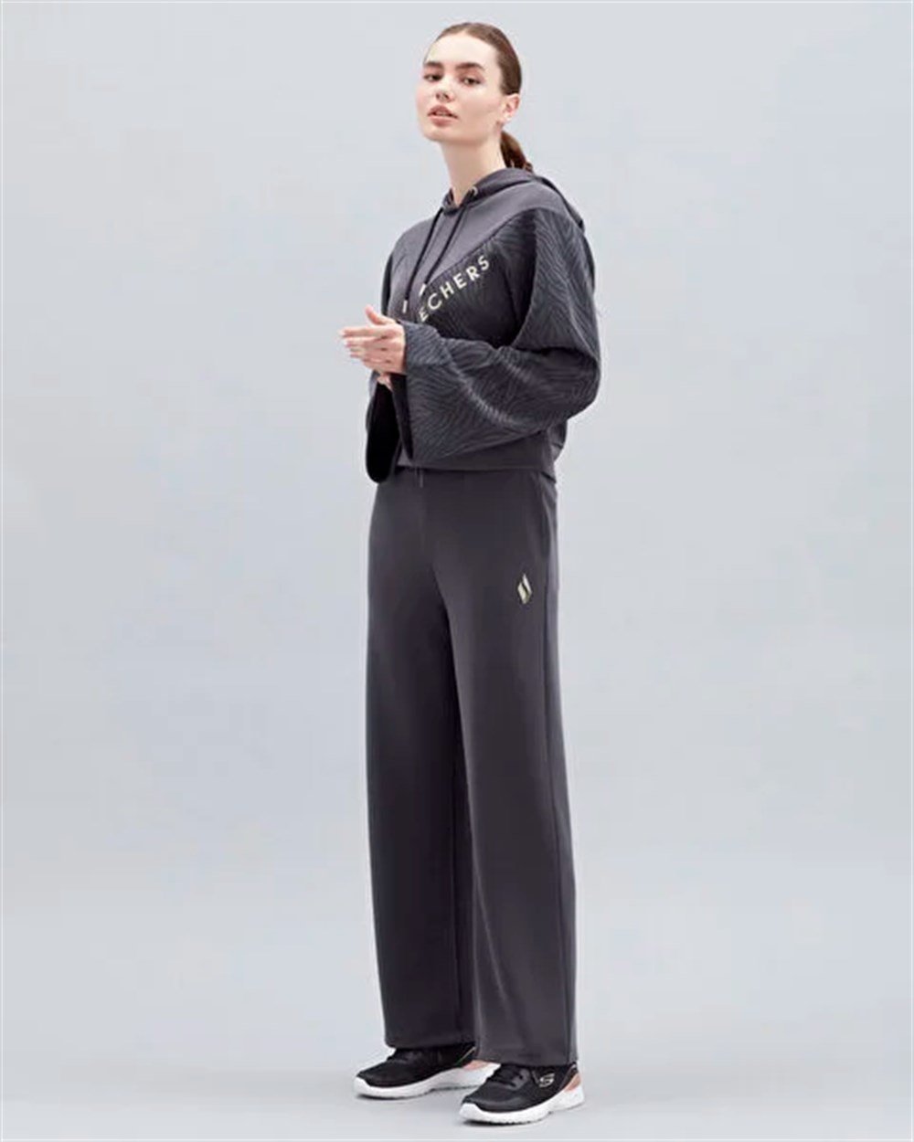 Skechers W Elite Wide Leg Sweatpant Kadın Siyah Günlük Eşofman Altı - S222012-001