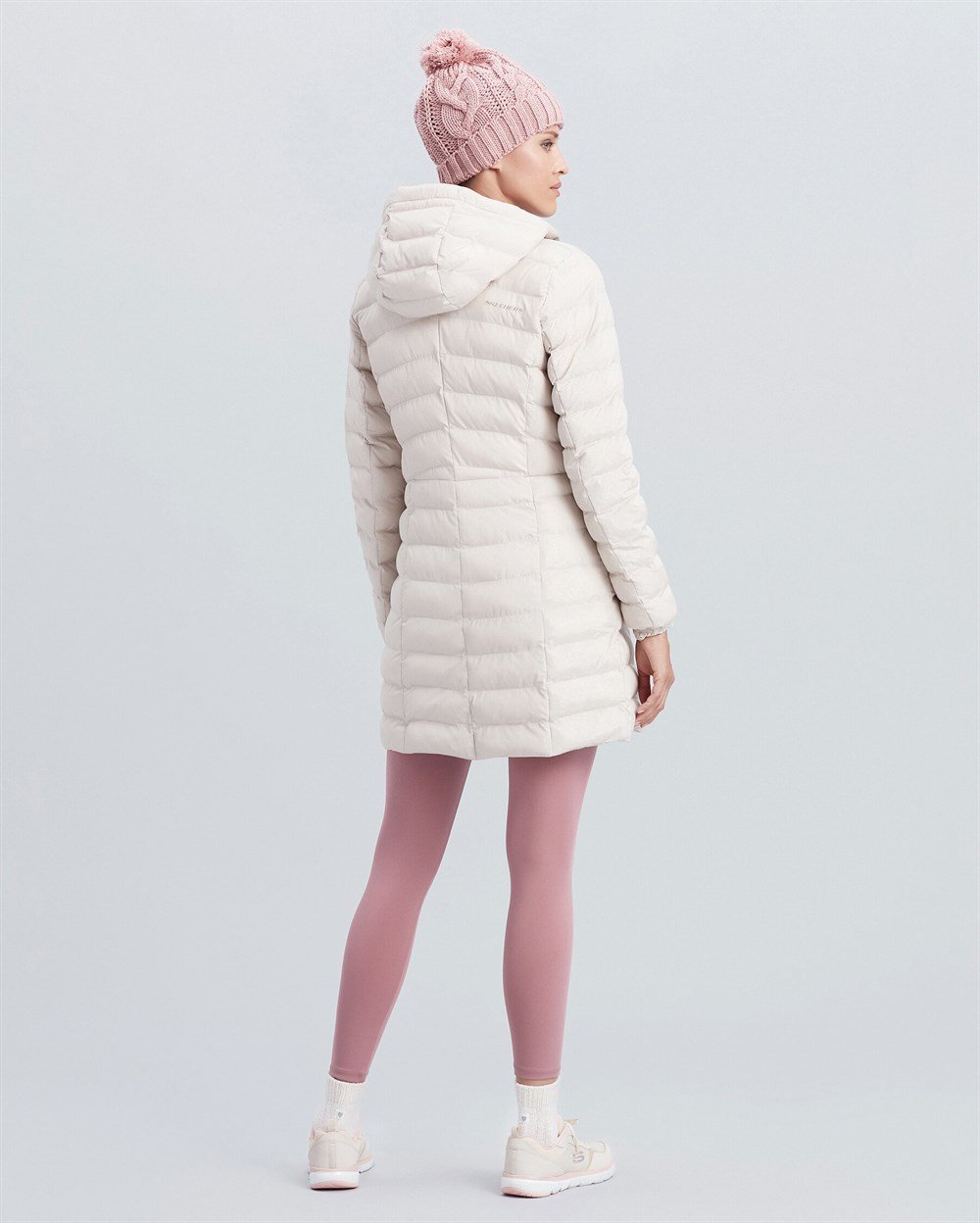 Skechers W Essentil Maxi Lenght Hooded Jacket Kadın Krem Ceket - S212005-614