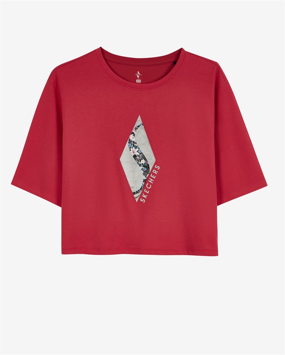 Skechers W Graphic Tee Diamond Logo Kadın Kırmızı T-Shirt - S221178-600