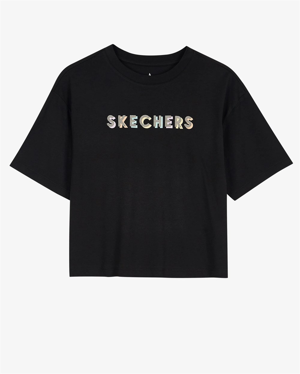 Skechers W Graphic Tee Shiny Logo T-Shirt Kadın Siyah Günlük T-shirt - S221175-001