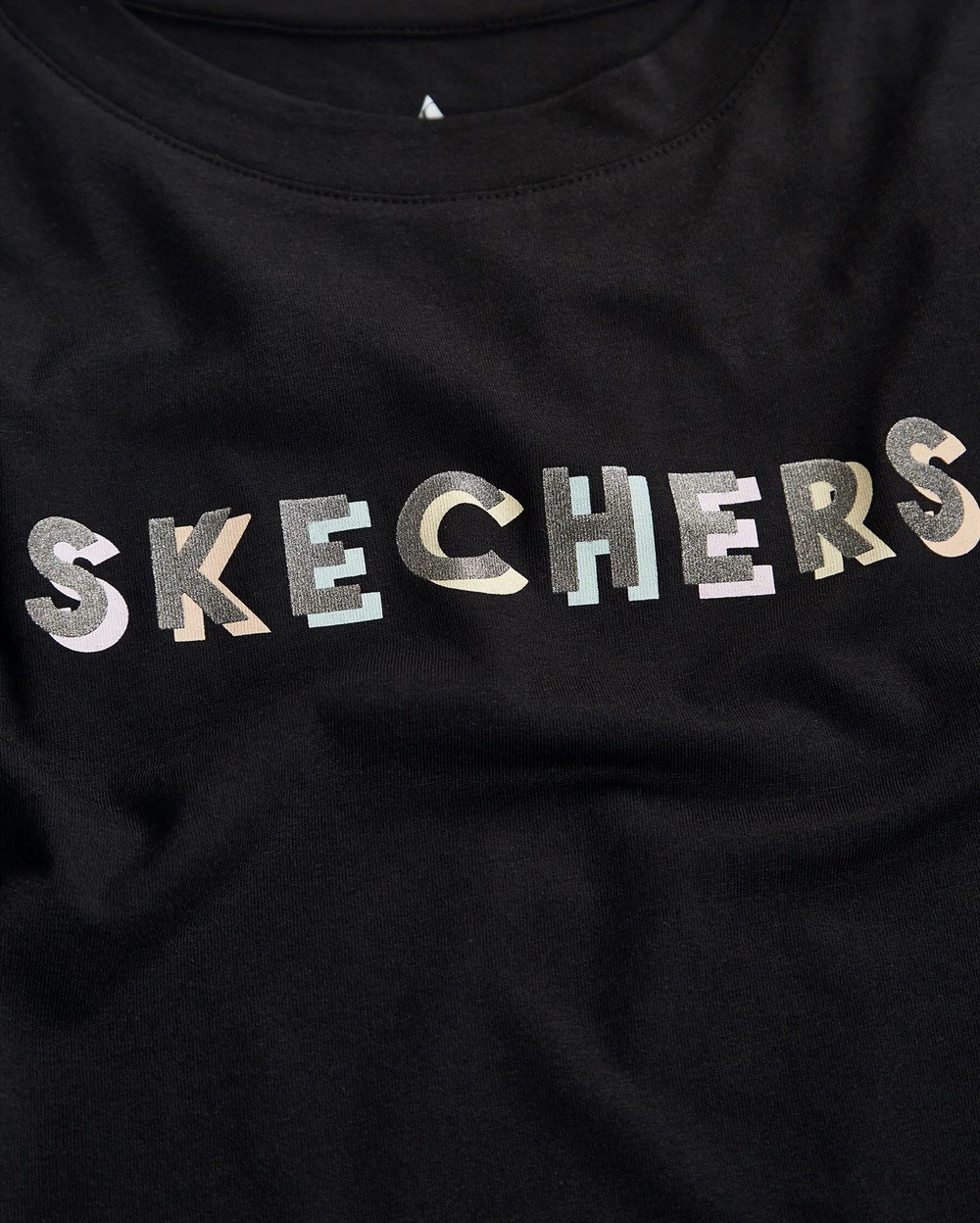 Skechers W Graphic Tee Shiny Logo T-Shirt Kadın Siyah Günlük T-shirt - S221175-001