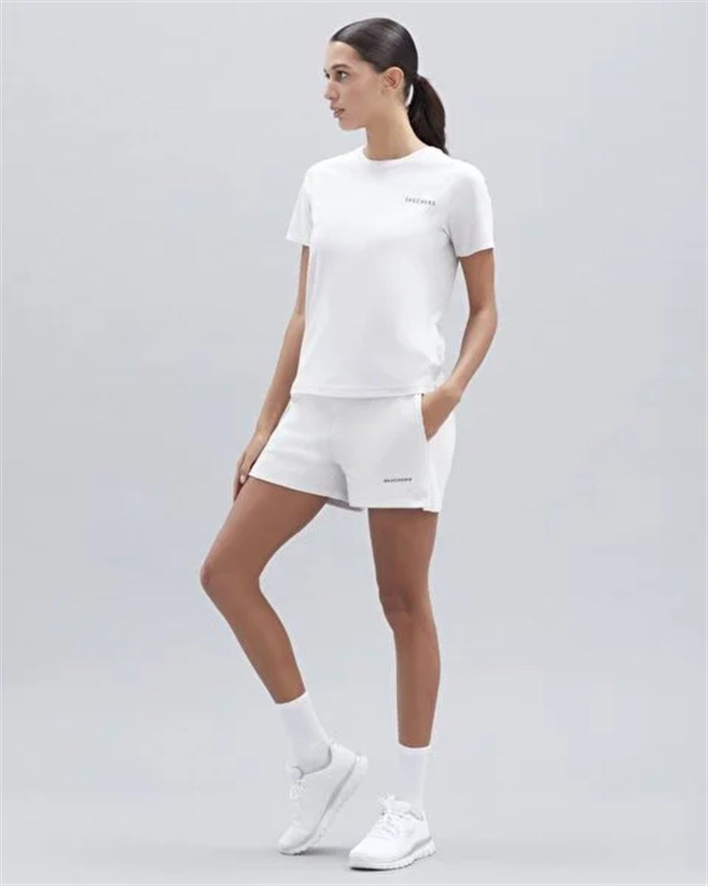 Skechers W New Basics 5 Inch Short Kadın Gri Günlük Şort - S212184-013