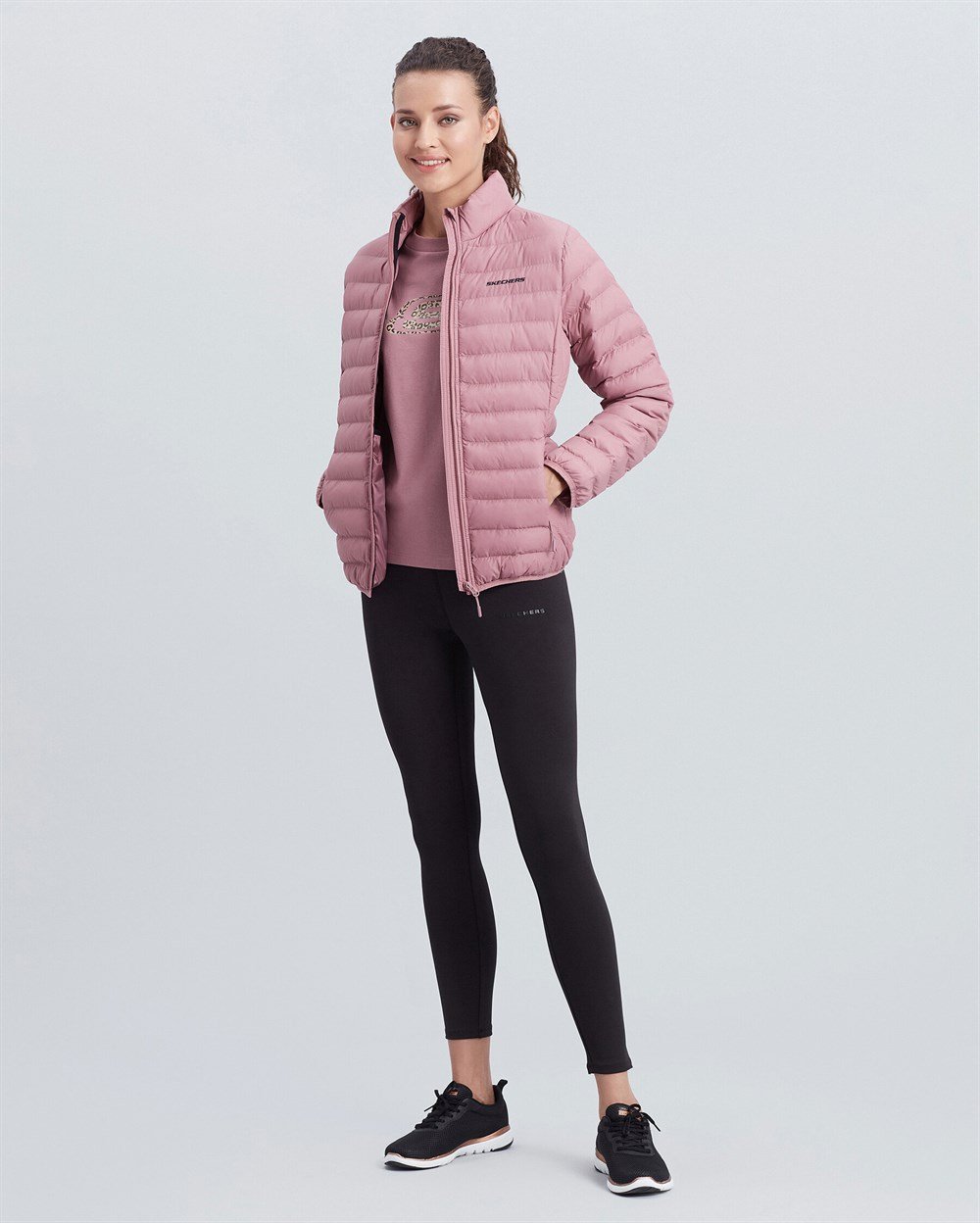 Skechers W Turtle Neck Essential Jacket Kadın Pembe Ceket - S212273-620