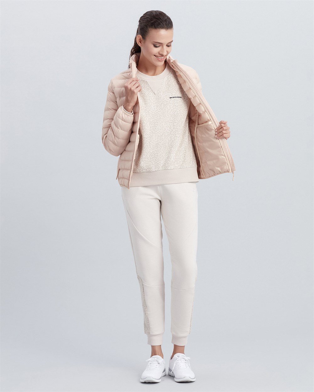 Skechers W Turtle Neck Essential Jacket Kadın Krem Ceket - S212273-230