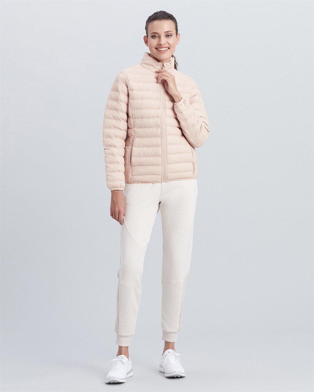 Skechers W Turtle Neck Essential Jacket Kadın Krem Ceket - S212273-230